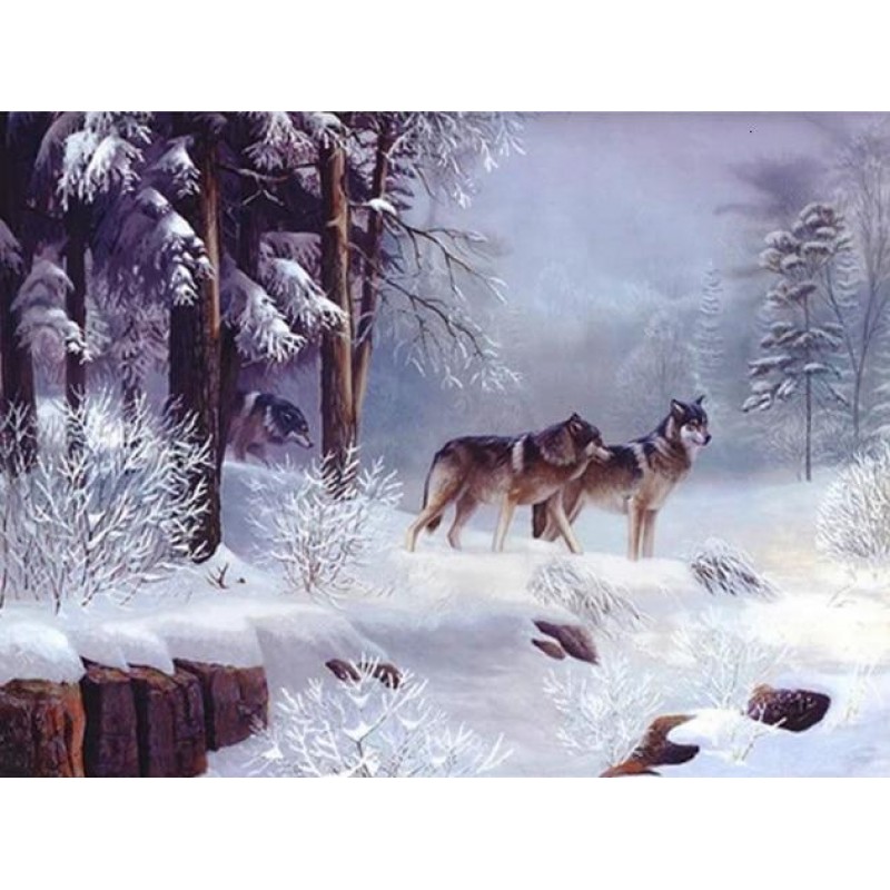 Wolfsrudel auf Jagd