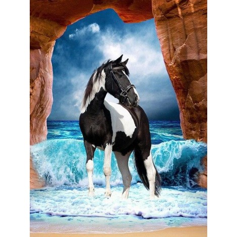 Pferd in der Brandung